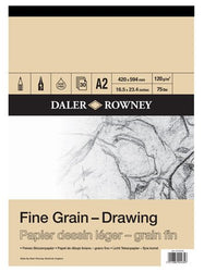 Daler Rowney : Fine Grain Drawing Pad : Cartridge Paper : 120gsm : A2