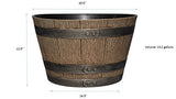 Classic Home and Garden HD1-1027 DisOak Whiskey Barrel, 20.5" Distressed Oak