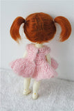 JD203 5-6inch 13-15cm Twin Pony Mohair Doll Wigs 1/8 Lati Yellow bjd Accessories (Carrot)