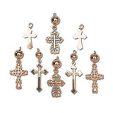 Bulk Buy: Darice DIY Crafts Cross Charms Assorted Metals and Sizes (3-Pack) 1977-91