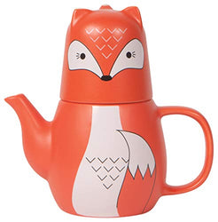 Now Designs Tea for Me Teapot and Teacup Set, Freddy Fox
