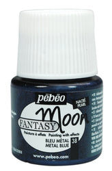 Pebeo 167038CAN Fantasy Moon Paint 45ml, Metal Blue