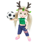 EVA BJD 1/8 Mini BJD Doll Cute 15cm 5.9" Sport Jointed Dolls ABS + Clothes + Accessories Toy Gift (Football Girl)
