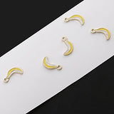LUOEM 12pcs Cute Fruit Charms Pendant Mixed Gold Enamel Pendants for Jewelry DIY Making