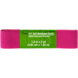 Dritz Soft Waistband Elastic, 1.5 by 2-Inch, Berry