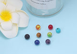 Vesungimey 200pcs 8mm colorful natural chakra beads and Black Lava Rock Stone Essential Oil