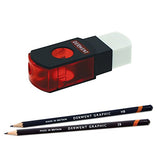 Derwent Graphic Pencil with 2-in-1 Pencil Sharpener and Eraser Set (2302343)