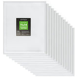 Arteza 11x14" White Blank Canvas Panel Boards, Bulk Pack of 14, Primed, 100% Cotton for Acrylic