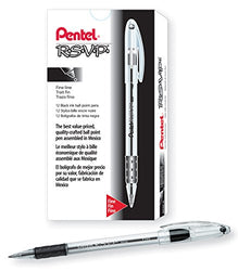 Pentel BK90A R.S.V.P. Stick Ballpoint Pen.7mm, Trans Barrel, Black Ink (Pack of 12)