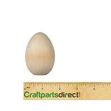 Unpainted Wooden Eggs - For Easter, Crafts and more - 2-1/2" x 1-3/4" - Bag of 6 - by Craftparts Direct