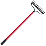 TABOR TOOLS J205 Level Head Rake with Strong Long 54" Fiberglass Handle, 14-Tine