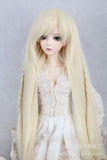 (15-16CM) 1/6 BJD YOSD Doll Wig / BJD Doll Long Straight with 2 Braids Wig / Creamy-White FBE073