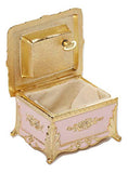 Classic Floral Rectangular Shaped Musical Jewelry Box playing Unforgettable