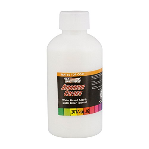 US Art Supply Clear Matte Topcoat Acrylic Airbrush Paint, 8 oz.