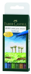 Faber-Castel FC167105 Pitt Artist Color Brush Wallet Set (6 Pack), Landscape, Assorted
