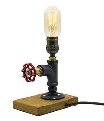 Steam punk Lamp with Dimmer, Dimmable Loft Style Industrial Vintage Antique Style Light, Wood