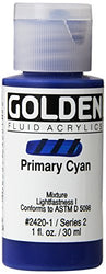 Golden Fluid Acrylic Paint 1 Ounce-Primary Cyan