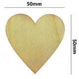 Akusety 2-Inch Unfinished Wooden Heart Blank Wood Cutout Heart Slices Discs DIY Crafts - Bag of 100