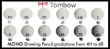 Tombow MONO Drawing Pencil, 4B, Graphite 12-Pack