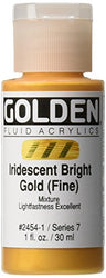 Golden Fluid Acrylic Paint 1 Ounce-Iridescent Bright Gold