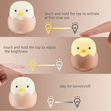 APUPPY Cute Creative Egg Shell Night Light, Rechargeable Egg Shell Chick Shape Top Control Lamp for