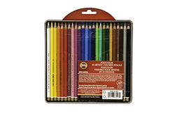 Koh-I-Noor Polycolor Drawing Pencil Set, 24 Assorted Colored Pencils in Tin and Blister Carded, 1