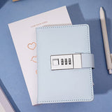 CAGIE Journal with Lock Personal Secret Diary Mini Locking Diary for Girls Adults Women Lock journal Combination Locked Writing Travel Notebook Macaron Blue