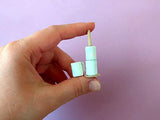 Miniature Dollhouse Toilet Paper Rolls Set with Stand, Holder 1/6 scale Handmade