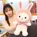 Pink Bunny Plush Stuffed Animal Pillow,Soft Hugging Pillow Bunny Plush Toys,Cute Rabbit Doll Throw Pillow with Wings,Gifts for Birthday, Valentine, Christmas (Pink,25cm)