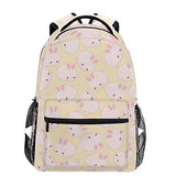 Oarencol Cute Pink Bunny Orange Peach Lovely Rabbit Cartoon Animal Backpacks Bookbags Daypack Travel School College Bag for Womens Girls Mens Boys Teens