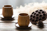 Wooden Tea Cups Top Grade Natural Solid Wood Tea Cup 4 Pack,Wooden Teacups Coffee Mug Wine Mug for drinking Tea Coffee Wine Beer Hot Drinks,100-200 ML