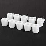 NWFashion 10PCS Miniature White Cup for Scale Dollhouse Kitchen Room Scenery