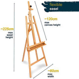 Artina Wooden Painting Easel Barcelona – Fold Up & Portable Lyre Style Paint Easel for Adults - A-Frame Easel Stand for Wedding Sign Floor Easel & Art Stand for Canvases up to 48”