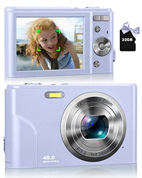 Digital Camera, Zostuic Autofocus 48MP Kids Camera with 32 GB Card Vlogging Camera with 16X Zoom, 1080P Compact Portable Mini Cameras for 4-15 Year Old Kid Children Teen Student Girls Boys(Purple)