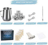 Candle Making Kit Supplies, Besswax DIY Candle Craft Tools Including Candle Make Pouring Pot, Candle Wicks, Wicks Sticker, 3-Hole Candle Wicks Holder, Beeswax, Candles tins and Spoon