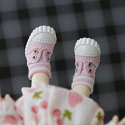 XiDonDon Doll Shoes Fashion Canvas Shoes for Ob11,GSC, 1/12 BJD, Body9 Doll Accessories (Pink)