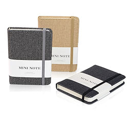 Deli 3 Pack Pocket Size Lined Journal Notebook, Small Hard Cover Notepad, 96 Sheets 192 Pages, 80 GSM Thick Paper, College Ruled Memo Diary Planner, A7 Size 4.3" x 3.0"