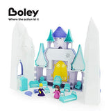 Boley Ice Castle Princess Dollhouse - 26 Piece Doll House Toy Playset with Large Light and Sound Castle, Little Princesses, Palace Furniture and Frozen Kingdom Garden for Little Girls