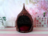 Dollhouse Wicker Cocoon Chair with Mattress 1:6 scale. Fairy Garden 12 inch size Camping Hutch Tent.