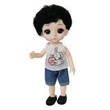 EVA BJD 1/8 4.8" Mini Customized Dolls 13 Jointed Doll ABS Body Baby Boys for Boy's and Girl Toy Gift with Clothes Shoes and Makeup (DB05405)
