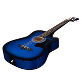 JOYMUSIC 6 String 38" Acoustic Guitar Kit,Blueburst,Gloss (JG-38C,BLS), Right