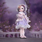 Aongneer BJD Dolls 1/6 SD Doll 12 Inch 28 Ball Joint Doll Fairy Dolls DIY Toy Gift Rotatable Joints Lifelike with Blue Wig Pink Dress Nice Shoes Beautiful Makeup Gift for Girl Birthday Angel-Alice