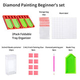 Diamond Painting Accessories and Tools Kits 2Pack Foldable Tray Organizer Diamond Art Accessories Kits for Adults Multi-Boat Holder for Tray Square Bead Storage Containers