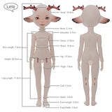ZDD Mini BJD Doll 1/6 SD Dolls 11Inch Ball Jointed Doll Flexible Resin DIY Toys, with Full Set Clothes Shoes Wig Makeup, Best Birthday Gift(Lele)