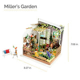 Hands Craft DIY Miniature Dollhouse Kit | 3D Model Craft Kit | Pre Cut Pieces | LED Lights | 1:24 Scale | Adult Teen | Miller's Garden, 210 pcs.