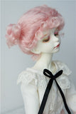 JD269 7-8inch 18-20CM Twins Bowl updo Mohair Doll Wig 1/4 MSD BJD Wigs (Pink)