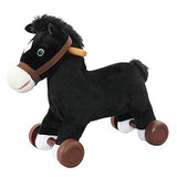 Rockin' Rider Cocoa 2-in-1 Pony Plush Ride-On, Black