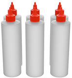 6-pack Plastic Squeeze Condiment Bottles 16-Ounce with Red Twist-Cap Set of 6 16-oz (Perfect for Syrup, Sauce, Ketchup, BBQ, Condiments, Dressing, Arts and Craft, Workshop, Storage, and More)