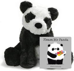 GUND Cozys Collection Panda Plush Stuffed Animal for Ages 1 &Up 10" Gift Set
