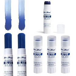 Dr.fan Disappearing Blue Glue Stick, Washable School Glue, Extra Strength for Kids and Adult, 6 Pack, Dries Clear